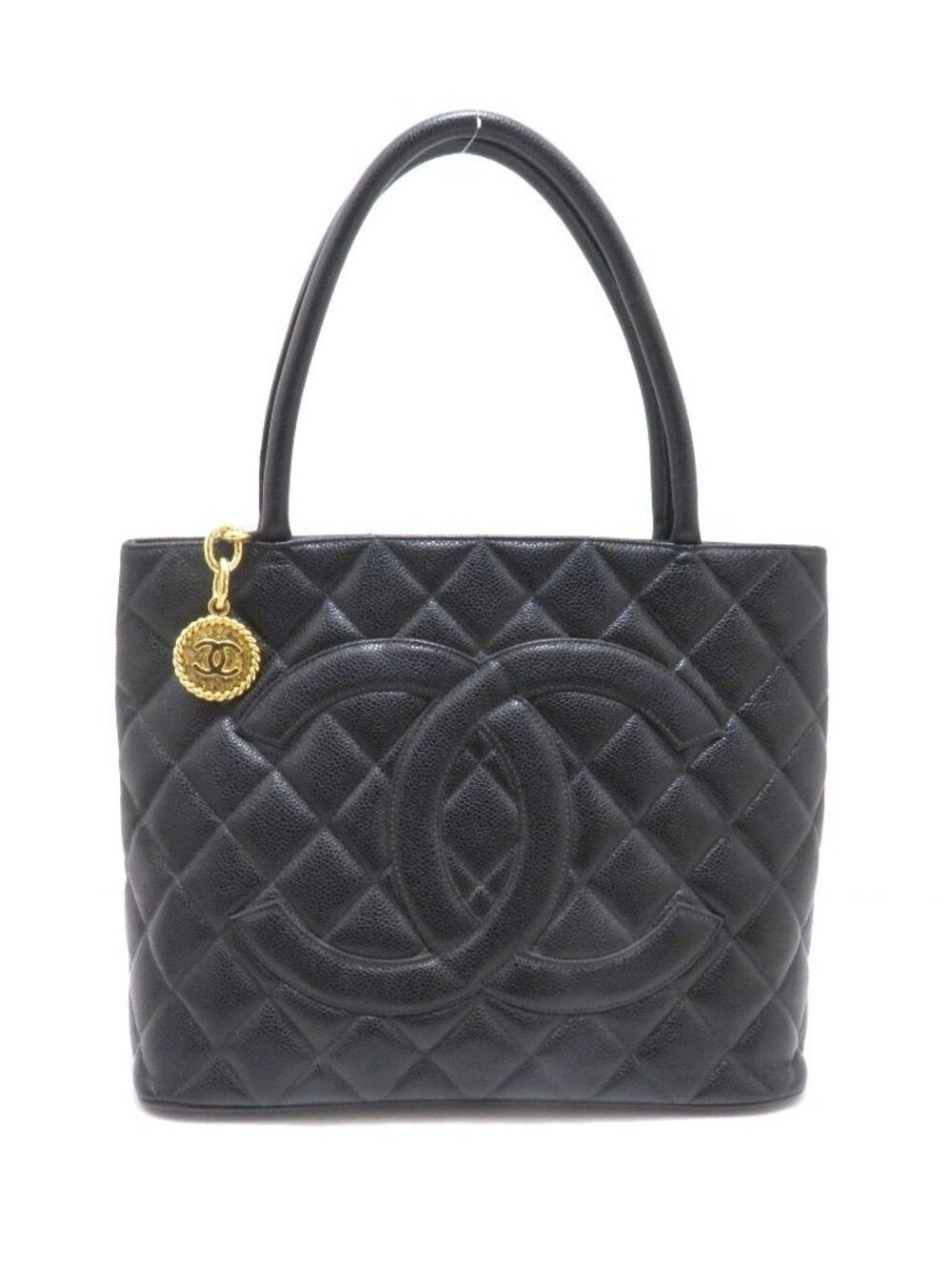 Chanel Quilted Reissue Tote Bag Black Caviar Leather